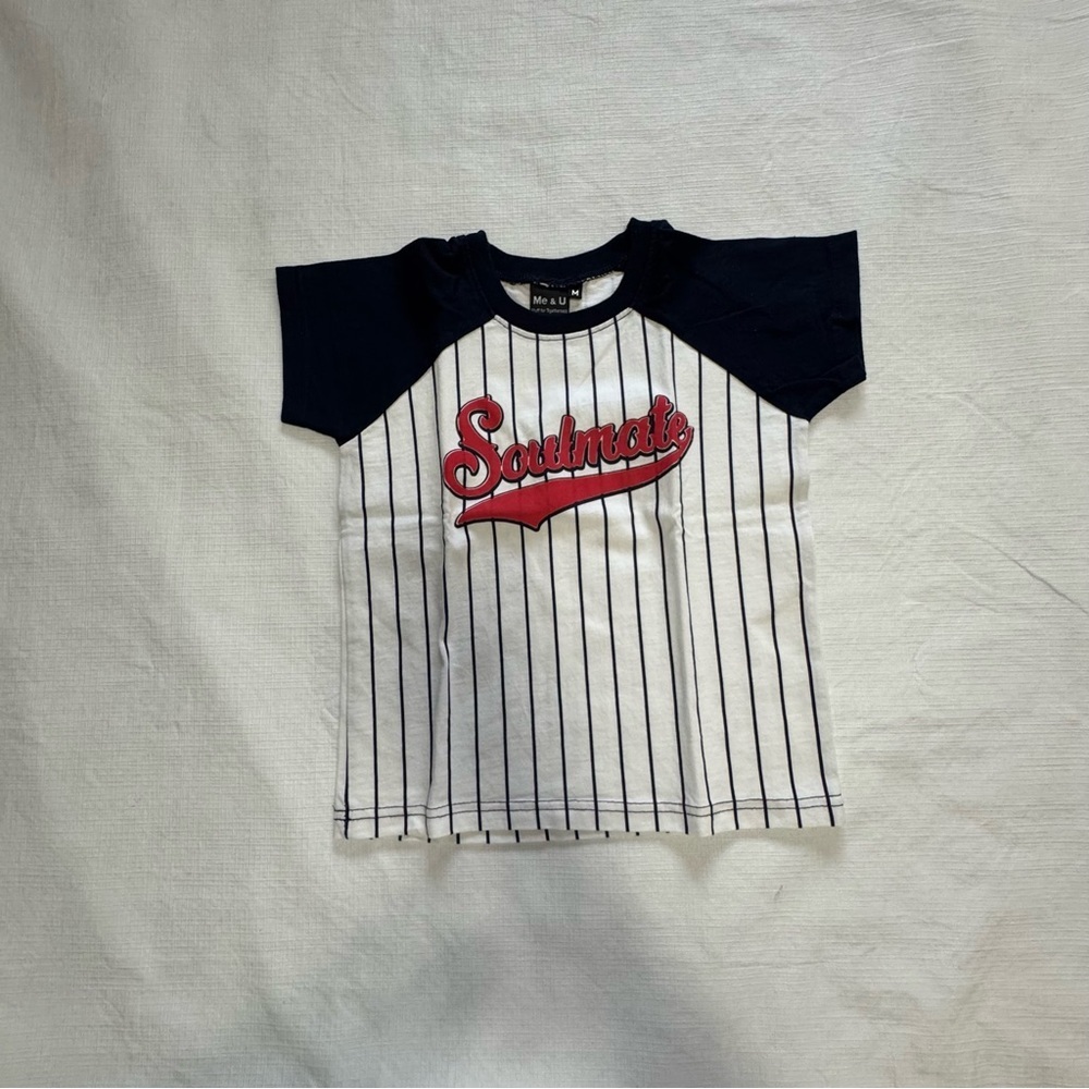 Me and You Soulmates Kids Striped Black and White Jersey Family Shirt